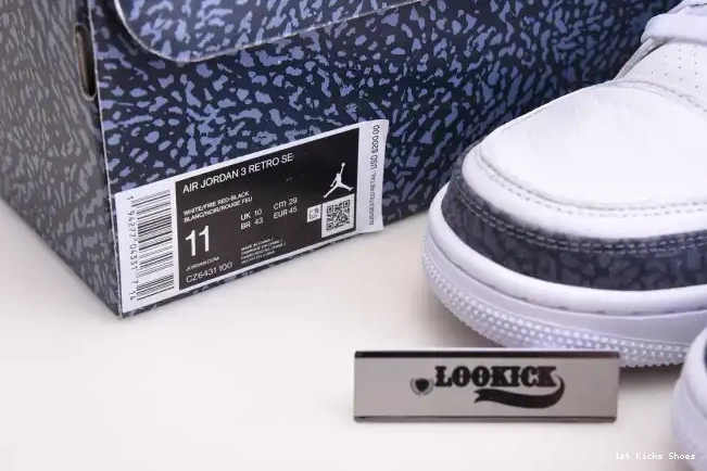 1st Kicks Shoes 3 RETRO CZ6431-100 AIR JORDAN FIRE 